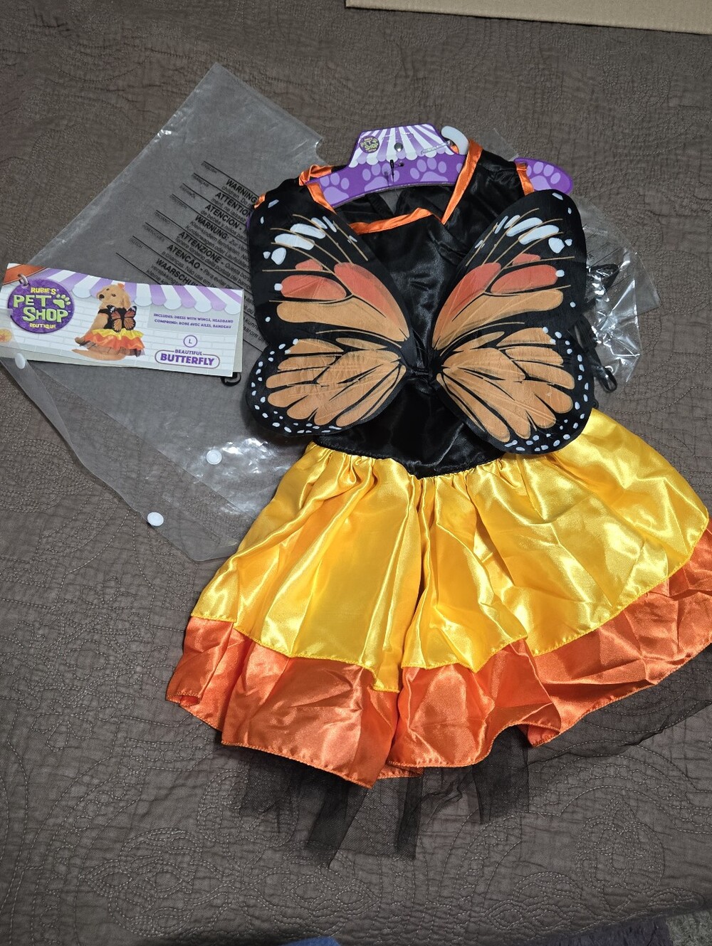 Monarch Butterfly Dogs Costume Large Dog Halloween Costume NEW